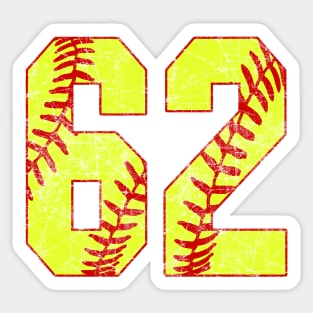 Fastpitch Softball Number 62 #62 Softball Shirt Jersey Uniform Favorite Player Biggest Fan Sticker